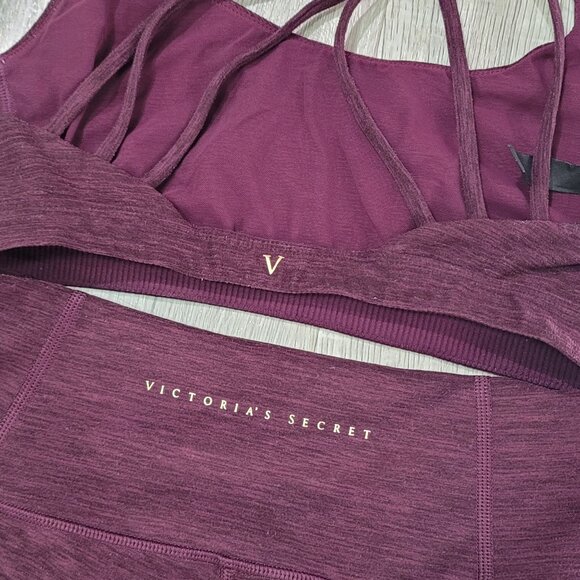 Victoria's Secret Sport Bra & Leggings wotk out Set Plum Purple High Waist small - Picture 10 of 12